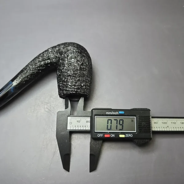 Pipe Tristan Sandblasted LC Bent Billiard w/ Blue Cumberland Handmade Briar Pipe, New - Image 10