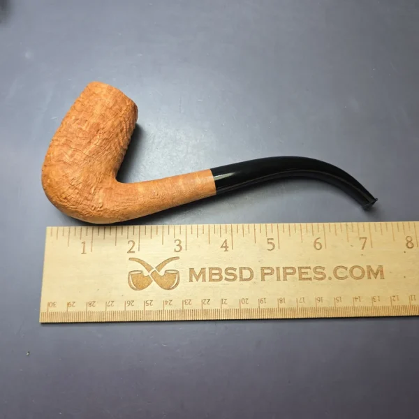Pipe Tristan Sandblasted "Tanshell" LC Bent Billiard Handmade Briar Pipe, New - Image 10