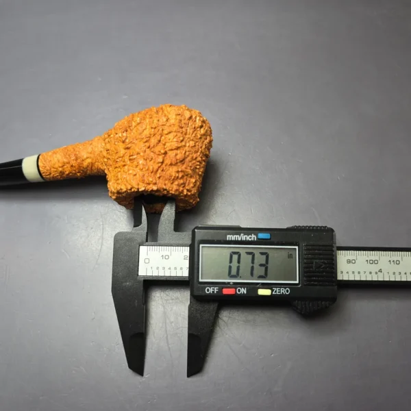 Pipe Tristan "Shape 55" Rusticated Pot w/ Horn Handmade Briar Pipe, New - Image 10