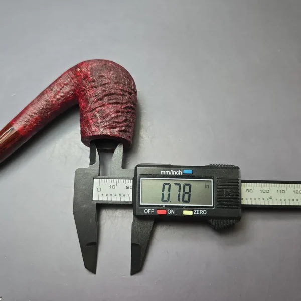 Pipe Tristan Contrast Sandblasted LC Bent Billiard w/ Cumberland Briar Pipe, New - Image 10