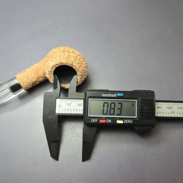 Pipe Tristan Natural Granite Rusticated Bullmoose w/ Perspex Handmade Briar Pipe, New - Image 10