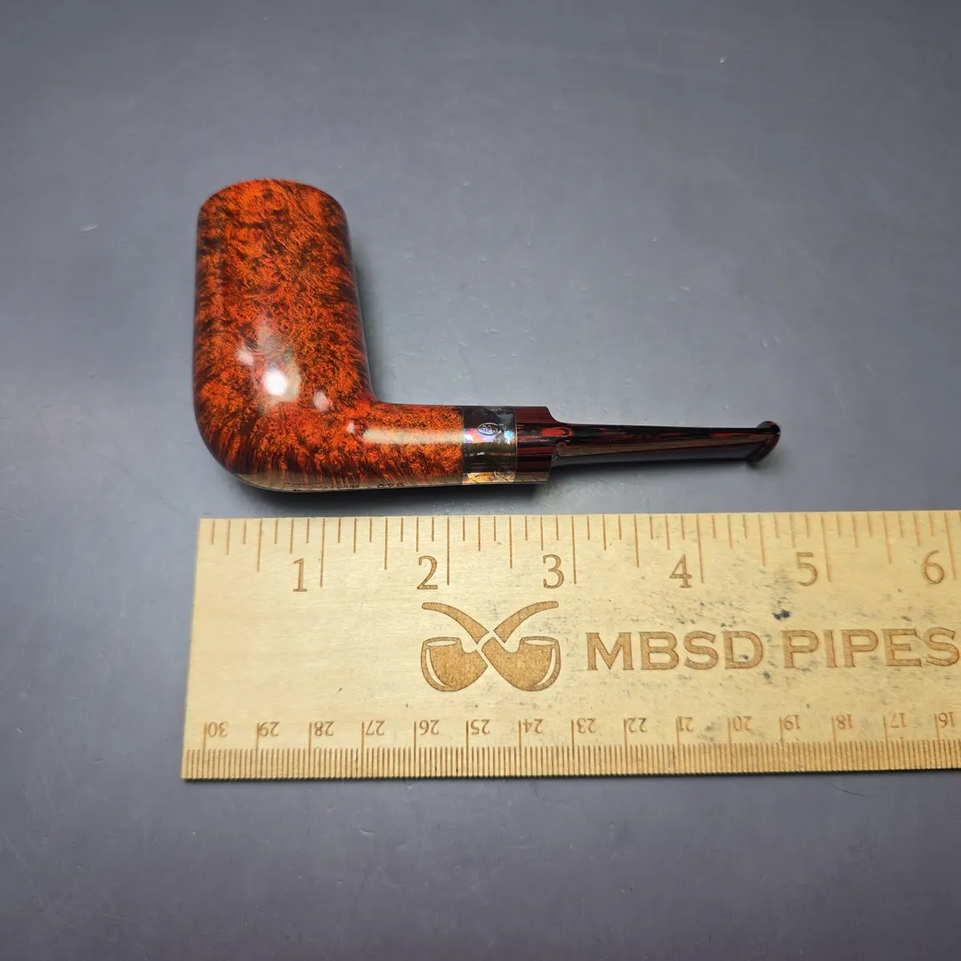 Walt Cannoy Cardinal House Hollingsworth Smooth Stack w/ Silver Handmade Briar Pipe, New - Image 10