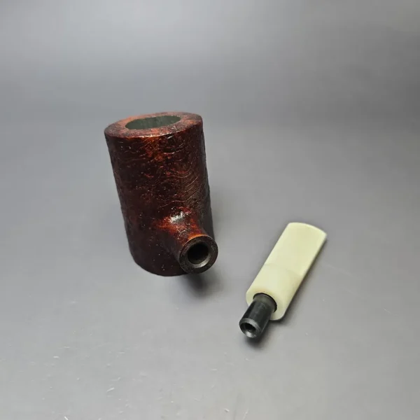 Moonshine MS06 Leather Sandblasted Stoker Poker w/ White Stem Briar Pipe, New - Image 10