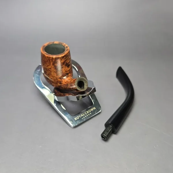 BriarWorks Classic C13 Dark Smooth Bent Billiard w/ Black Stem Briar Pipe, New - Image 10