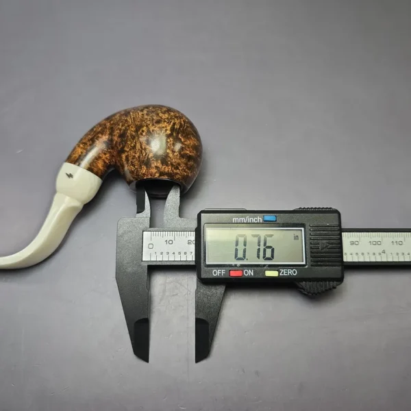 Moonshine MS12L Dark Smooth Long Stem Grapeshot w/ White Stem Briar Pipe, New - Image 10