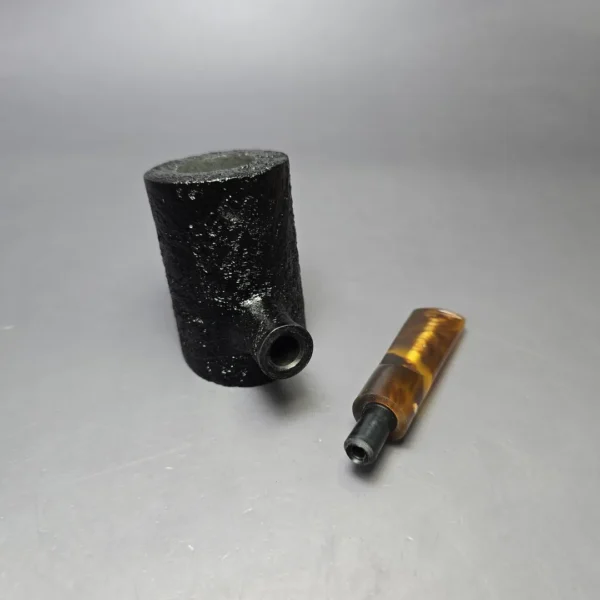 Moonshine MS06 Black Sandblasted Stoker Poker w/ Tortoiseshell Stem Briar Pipe, New - Image 10