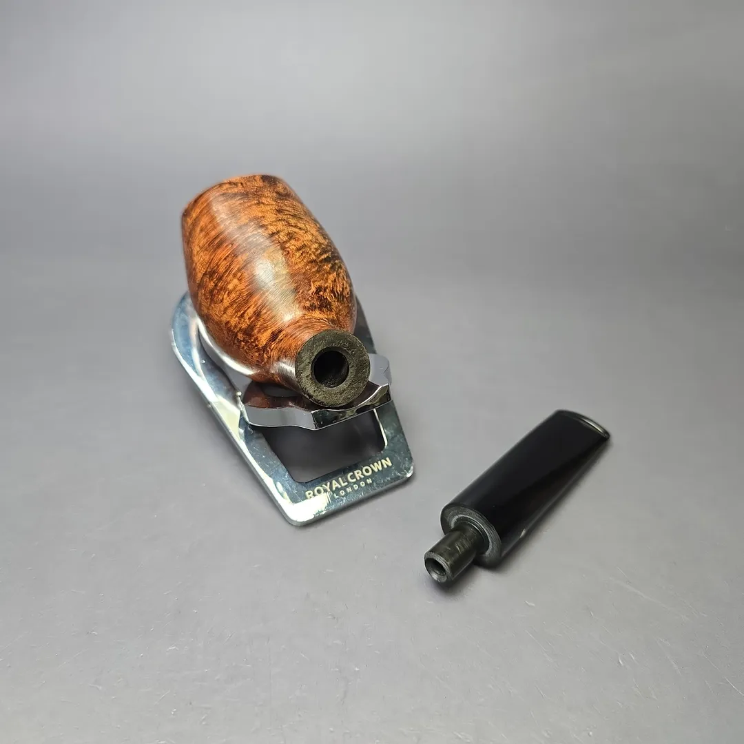 Moonshine MS03 Dark Smooth Deviled Egg Anse w/ Black Stem Briar Pipe, New - Image 10