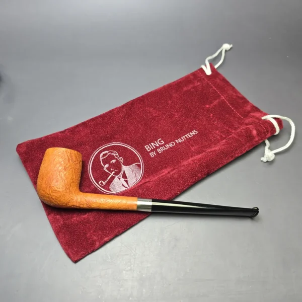 Bruno Nuttens Mini Bing B1 Partially Sandblasted Billiard Briar Pipe, New - Image 10