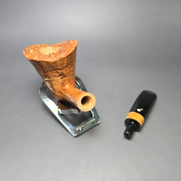 Luciano FR S* Sandblasted Freehand w/ Olivewood Estate Briar Pipe, Unsmoked - Image 10