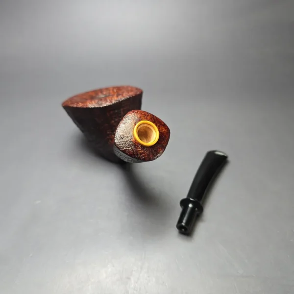 Madao 3000 Sandblasted Asymmetric Standing Dublin w/ Boxwood Handmade Briar Pipe, New - Image 10