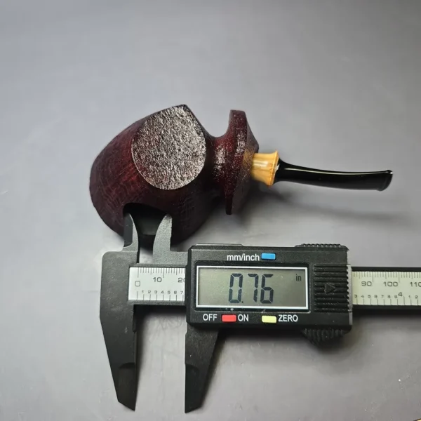 Madao Sandblasted "Drum" Blowfish w/ Boxwood Handmade Briar Pipe, New - Image 10