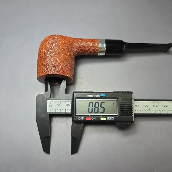 Ferndown Antique Bark 2 Star Partially Rusticated Billiard w/ Silver Estate Briar Pipe, Unsmoked - Image 10
