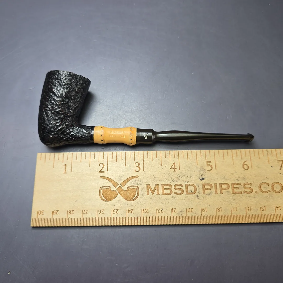 Stanwell c.1960s Hand Made Bamboo Sandblasted Nefertiti Dublin Estate Briar Pipe, Unsmoked - Image 10