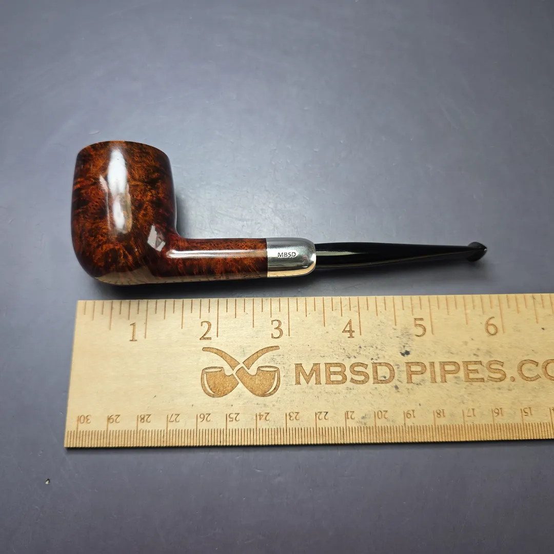 MBSD Briars Timeless Traditions 1 Smooth Billiard w/ Silver Handmade Briar Pipe, New - Image 10