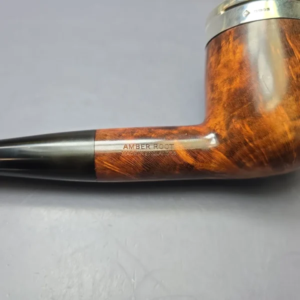 Dunhill 2005 Amber Root XL03 Smooth Giant Billiard w/ Silver Eagle Wind Cap Estate Briar Pipe, Unsmoked - Image 10