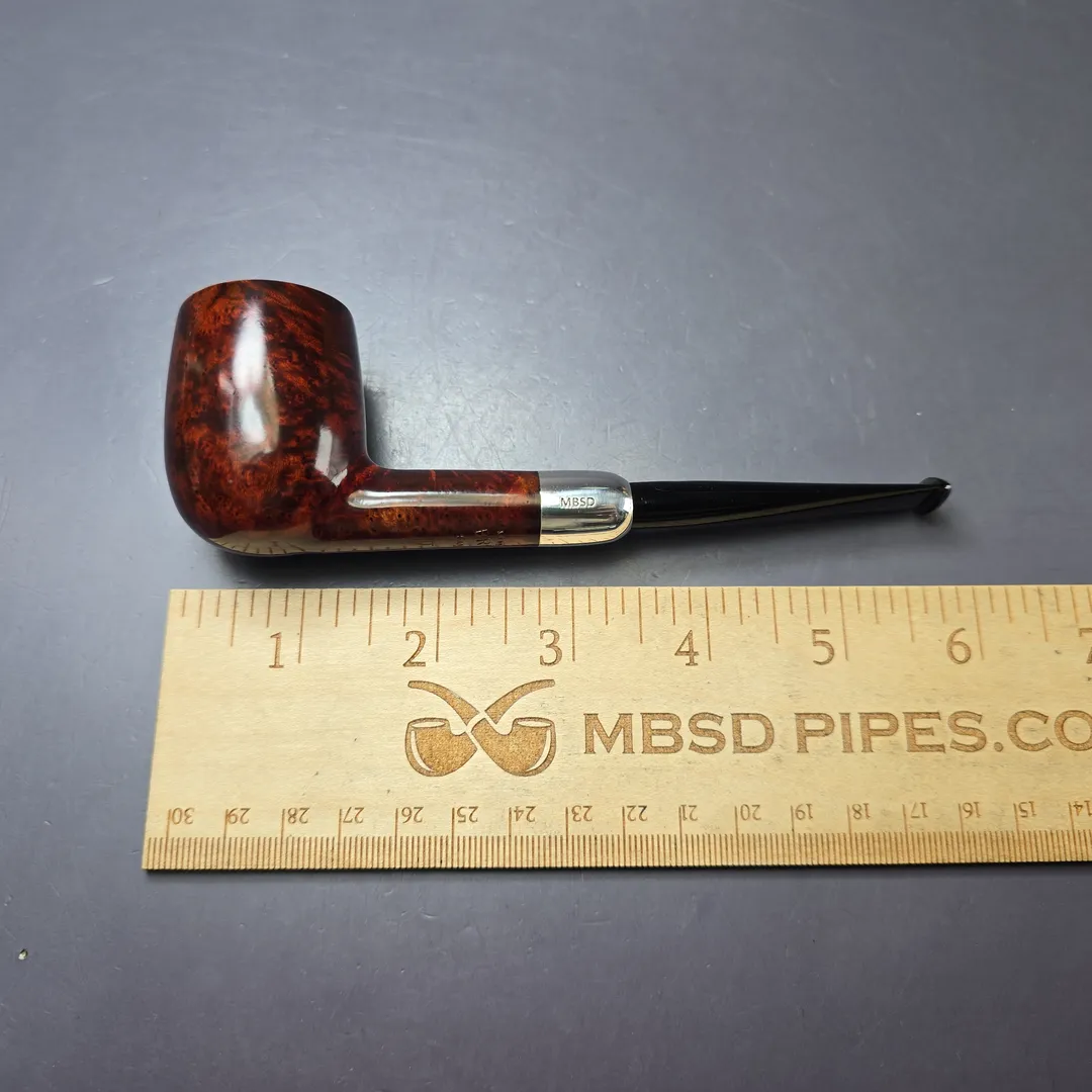 MBSD Briars Timeless Traditions 1 Smooth Billiard w/ Silver Handmade Briar Pipe, New - Image 10