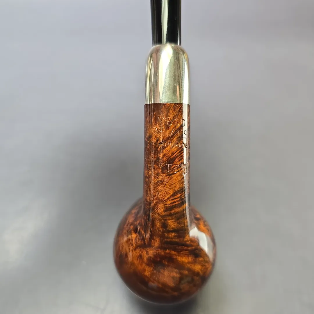 MBSD Briars Timeless Traditions 1 Smooth Billiard w/ Silver Handmade Briar Pipe, New - Image 10