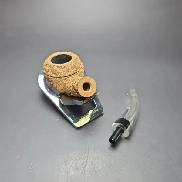 Pipe Tristan Natural Granite Rusticated Bullmoose w/ Perspex Handmade Briar Pipe, New - Image 11