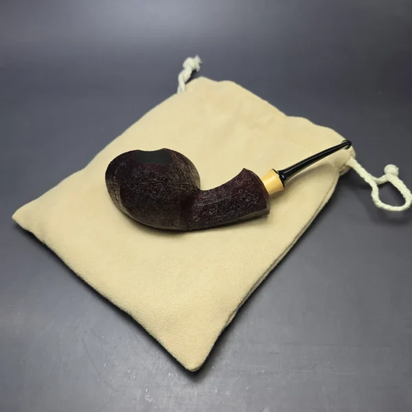 Madao 3000 Sandblasted Swimming Blowfish w/ Boxwood Handmade Briar Pipe, New - Image 11