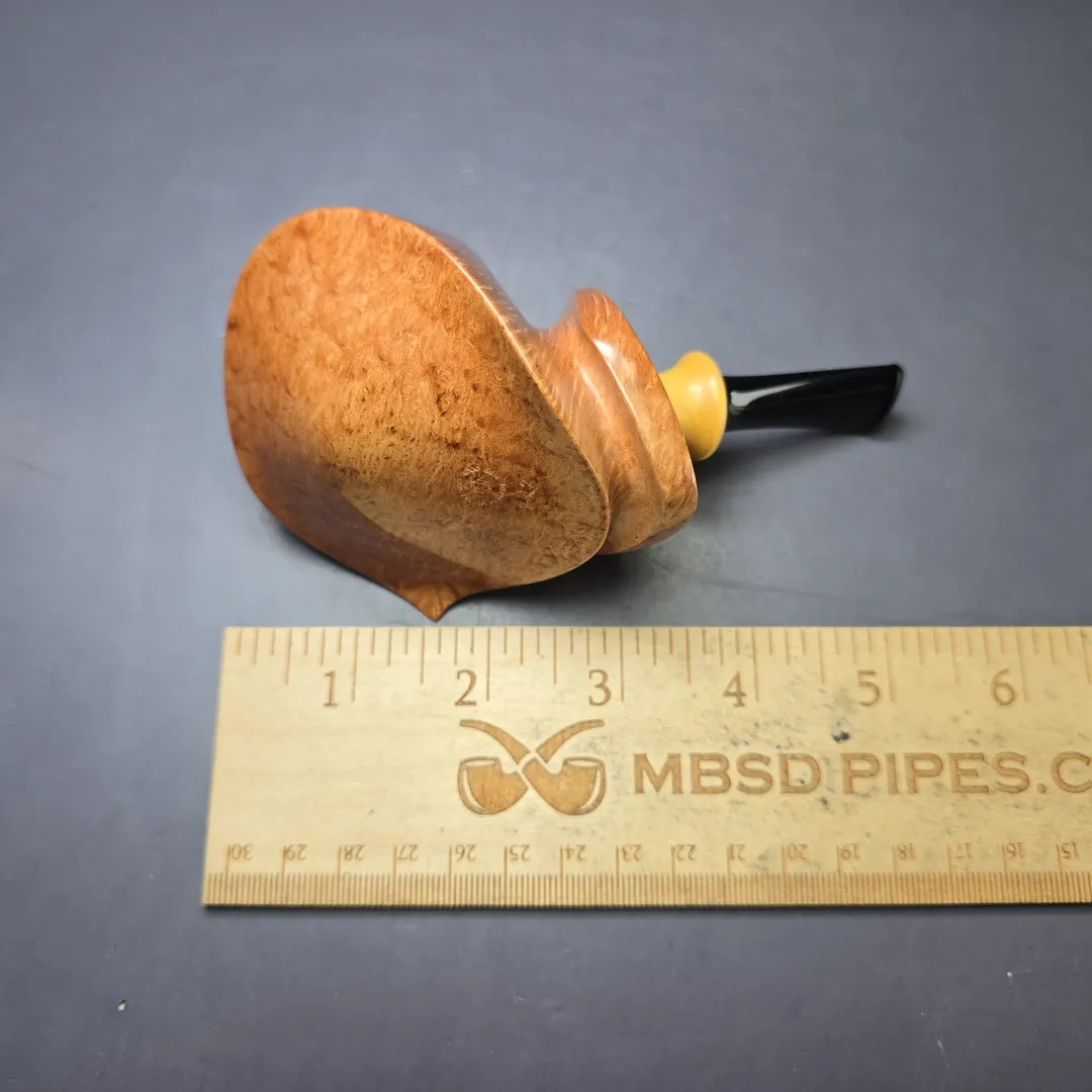 Madao 3000 Smooth Asymmetric Volcano w/ Boxwood Handmade Briar Pipe, New - Image 11