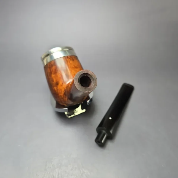 Dunhill 2005 Amber Root XL03 Smooth Giant Billiard w/ Silver Eagle Wind Cap Estate Briar Pipe, Unsmoked - Image 11
