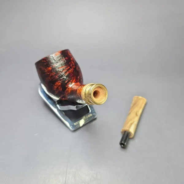 Neerup Classic Sandblasted Brandy w/ Brass Estate Briar Pipe, Unsmoked - Image 11
