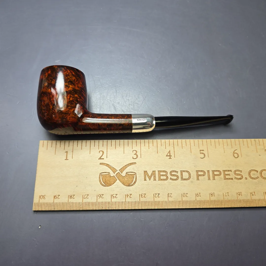 MBSD Briars Timeless Traditions 1 Smooth Billiard w/ Silver Handmade Briar Pipe, New - Image 11
