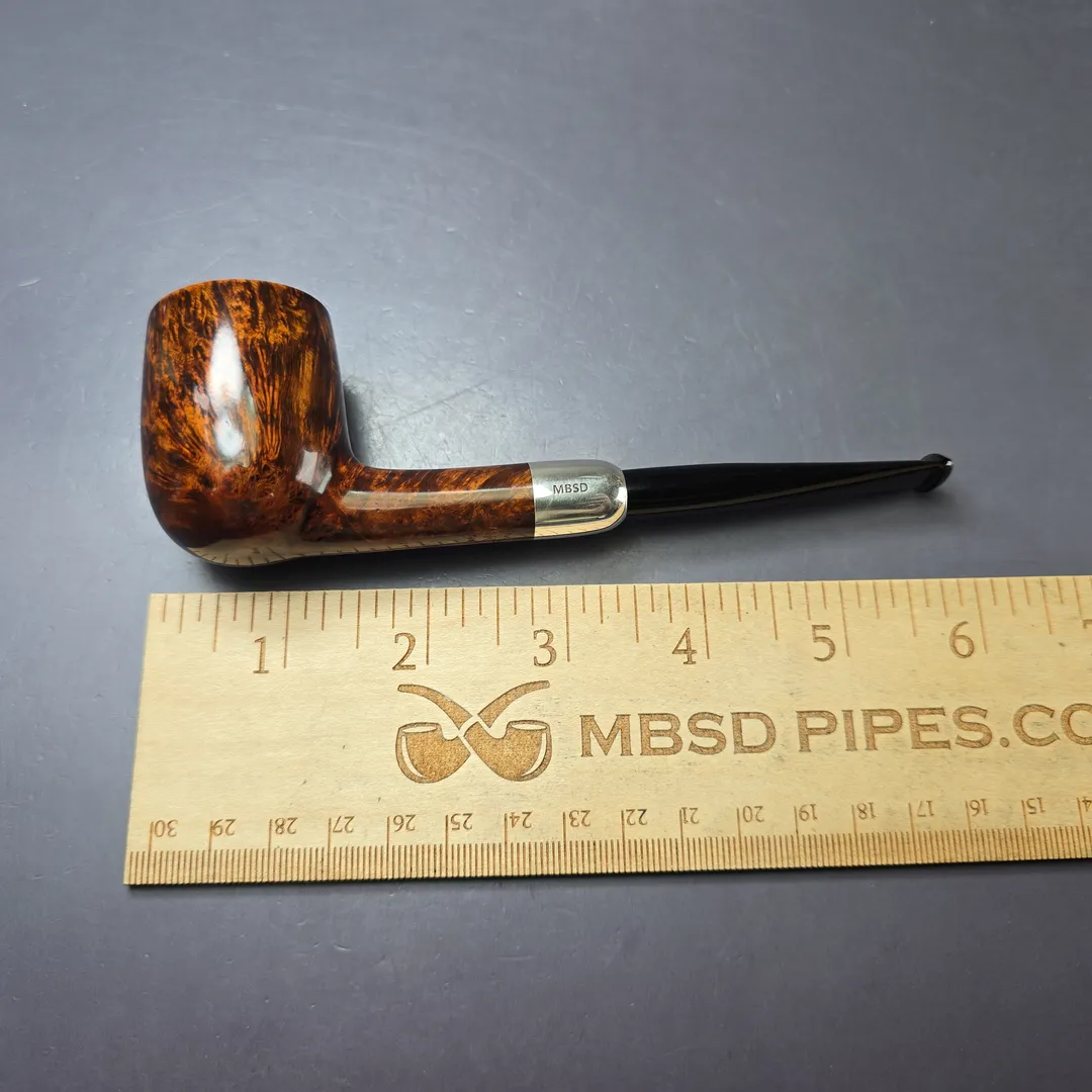 MBSD Briars Timeless Traditions 1 Smooth Billiard w/ Silver Handmade Briar Pipe, New - Image 11