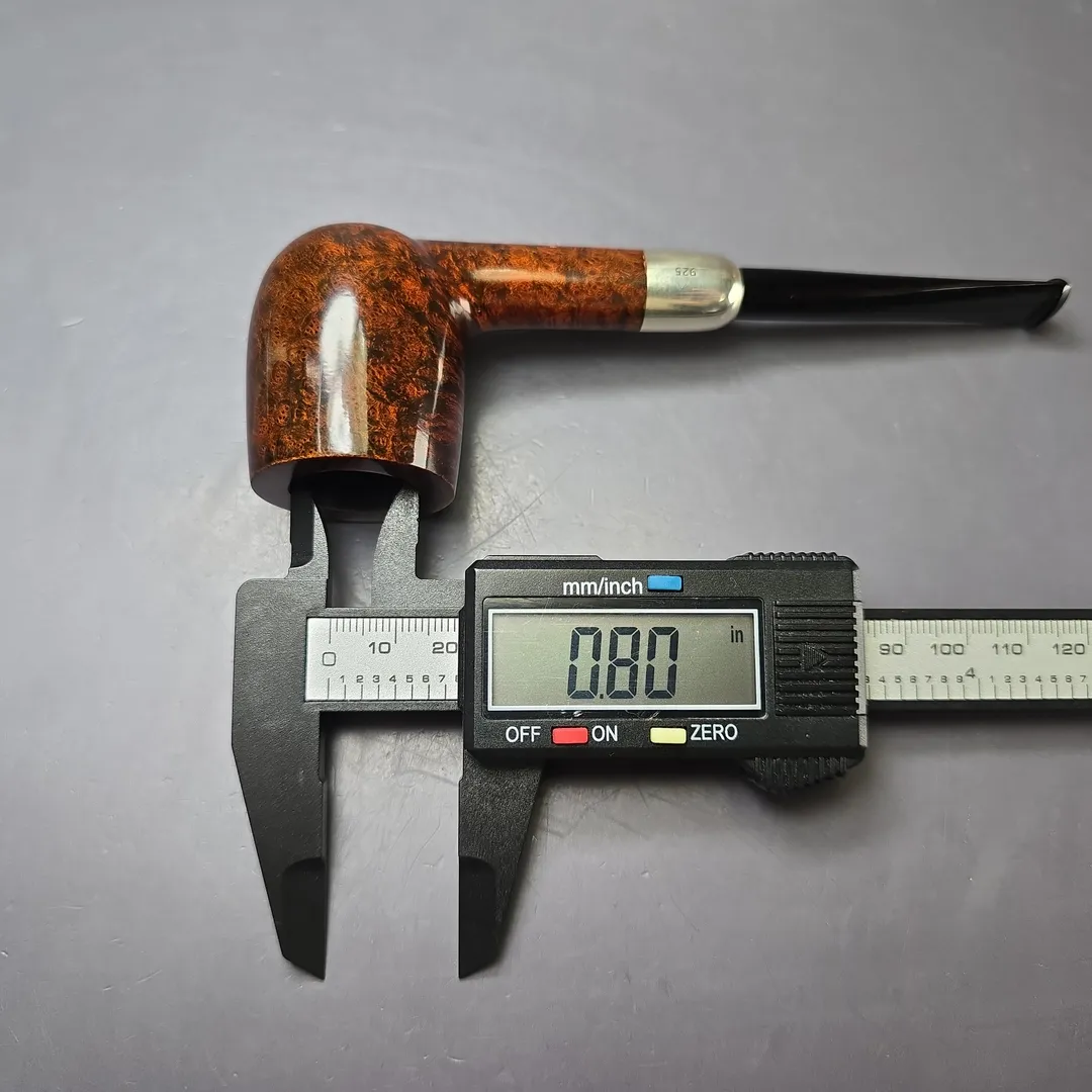 MBSD Briars Timeless Traditions 1 Smooth Billiard w/ Silver Handmade Briar Pipe, New - Image 11