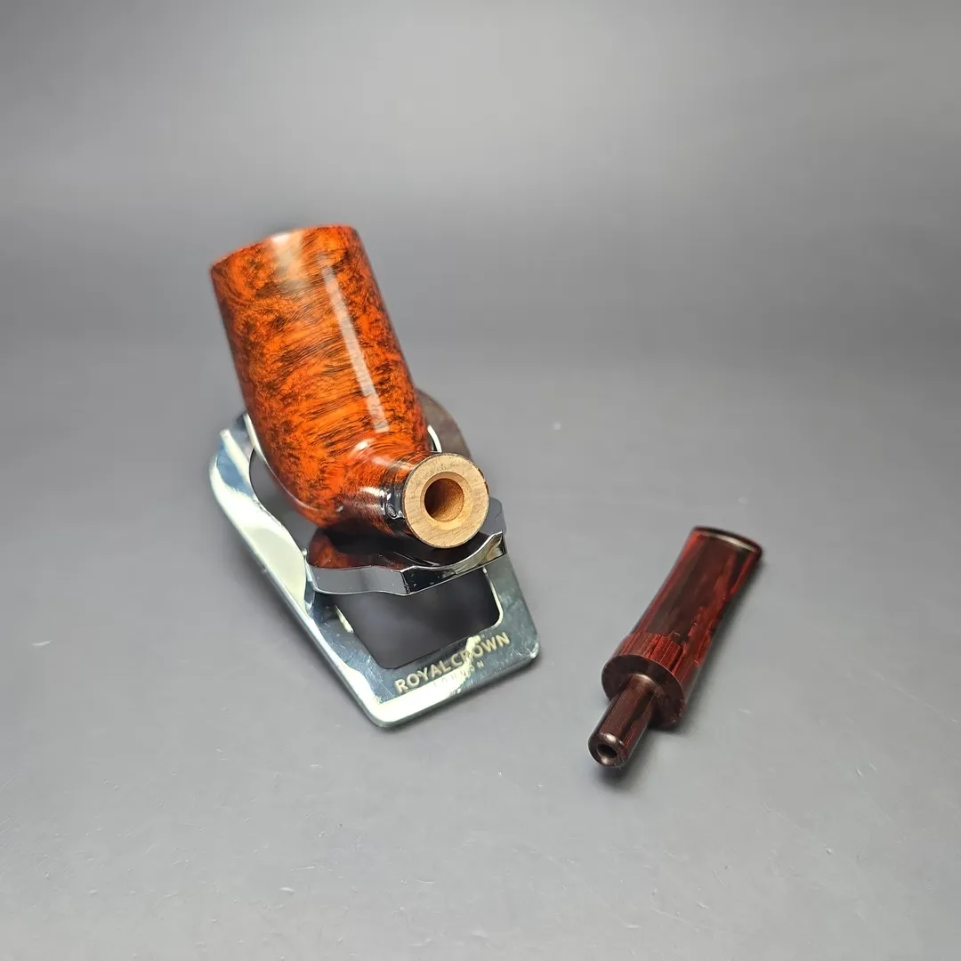 Walt Cannoy Cardinal House Hollingsworth Smooth Stack w/ Silver Handmade Briar Pipe, New - Image 12