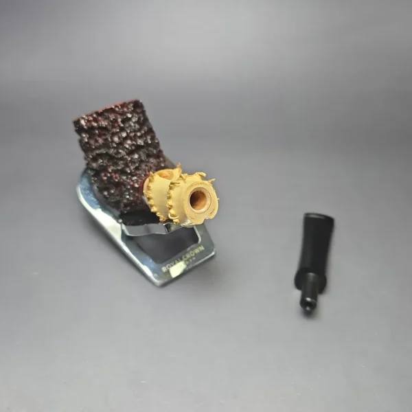 Walt Cannoy Cardinal House Morton Lava Rock Bamboo Billiard Handmade Briar Pipe, New - Image 12