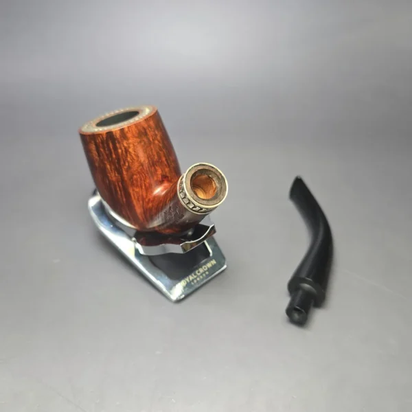 Ser Jacopo Domina 2006 Smooth Bent Billiard w/ Silver Estate Briar Pipe, Unsmoked - Image 12