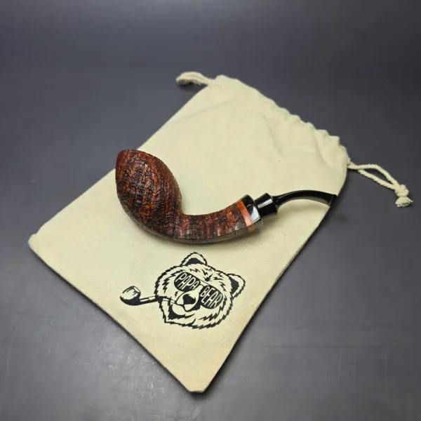 Papa Bear's Pipes by Tim Beaumont Contrast Sandblasted Cobra Handmade Briar Pipe, New - Image 12