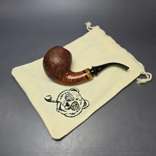 Papa Bear's Pipes by Tim Beaumont Partially Sandblasted Egg Handmade Briar Pipe, New - Image 12