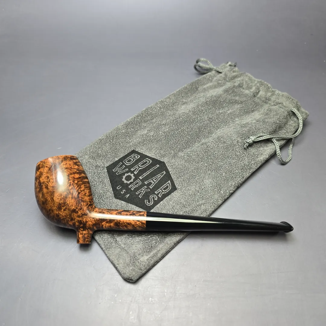 BriarWorks Classic C14 Dark Smooth Cutty w/ Black Stem Briar Pipe, New - Image 12