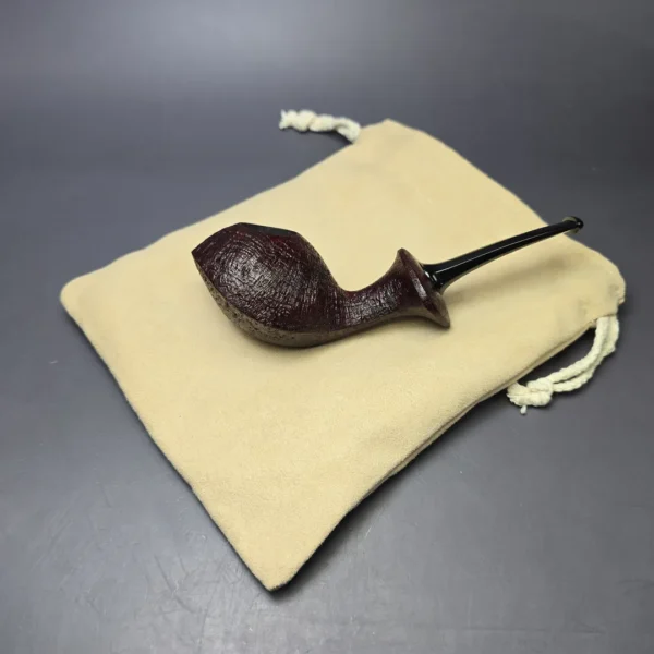 Madao Sandblasted Asymmetric Orca Handmade Briar Pipe, New - Image 12