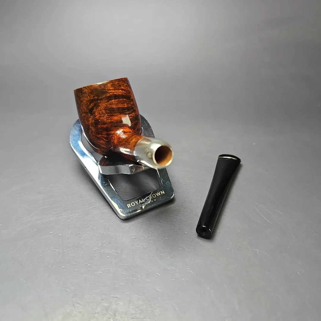 MBSD Briars Timeless Traditions 1 Smooth Billiard w/ Silver Handmade Briar Pipe, New - Image 12