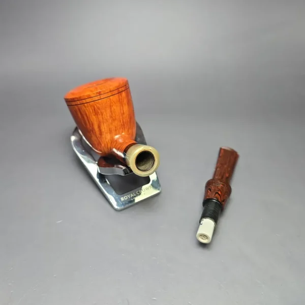 Kai Neilsen Flame Grain Old Briar Smooth Dublin w/ Horn Estate Briar Pipe, Unsmoked, 9mm - Image 11