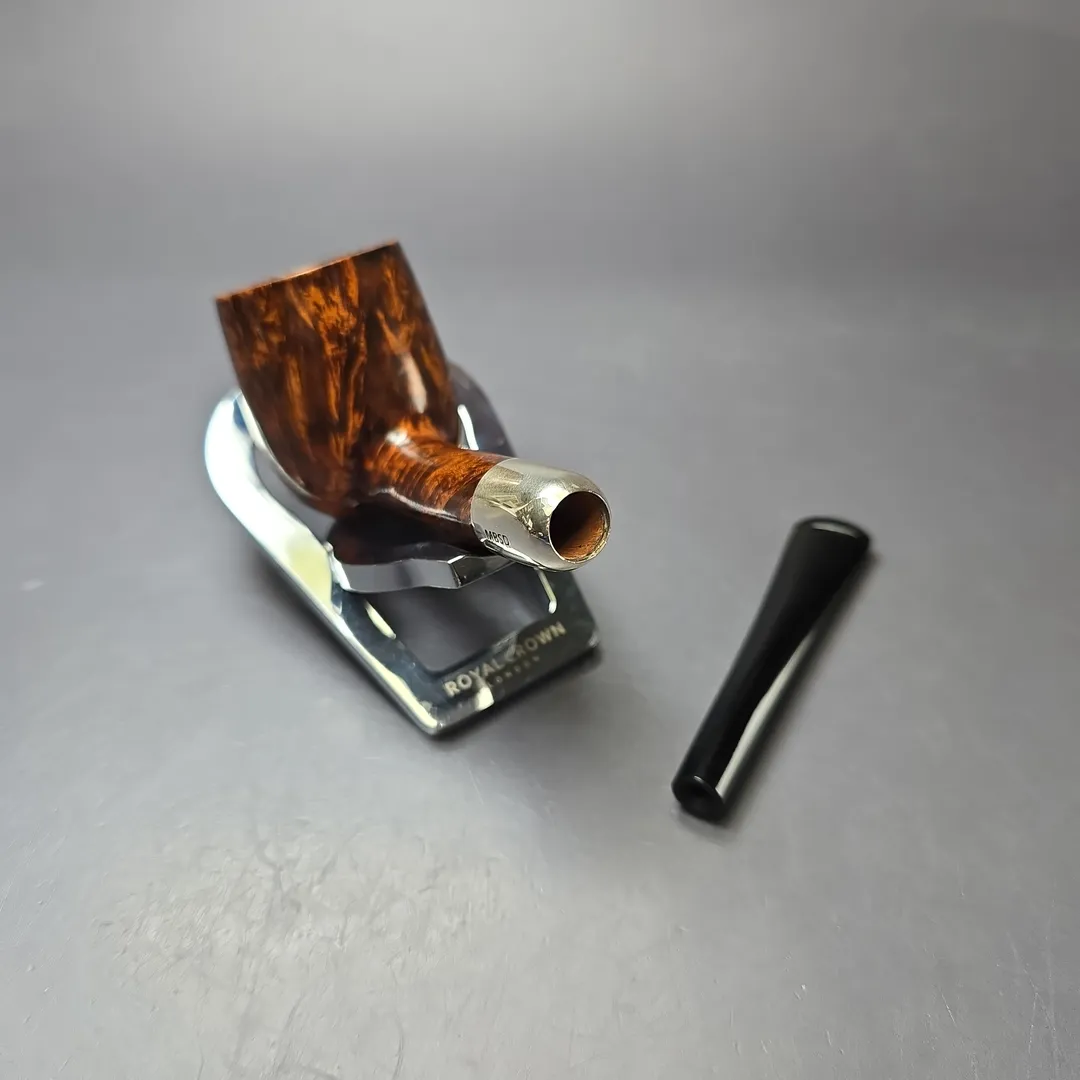 MBSD Briars Timeless Traditions 1 Smooth Billiard w/ Silver Handmade Briar Pipe, New - Image 13