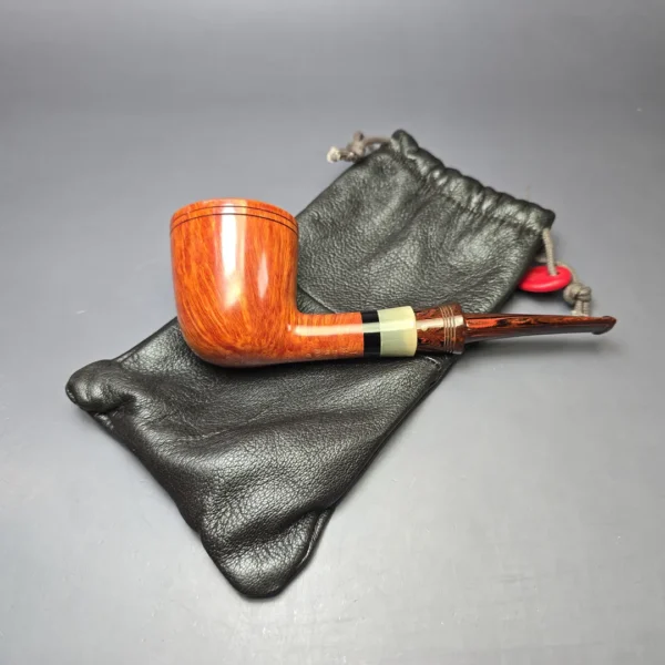 Kai Neilsen Flame Grain Old Briar Smooth Dublin w/ Horn Estate Briar Pipe, Unsmoked, 9mm - Image 12