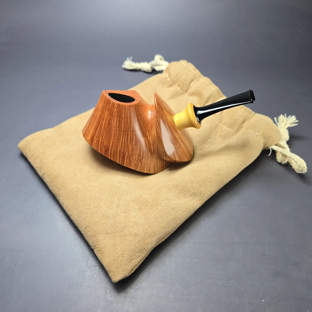 Madao 3000 Smooth Asymmetric Volcano w/ Boxwood Handmade Briar Pipe, New - Image 14