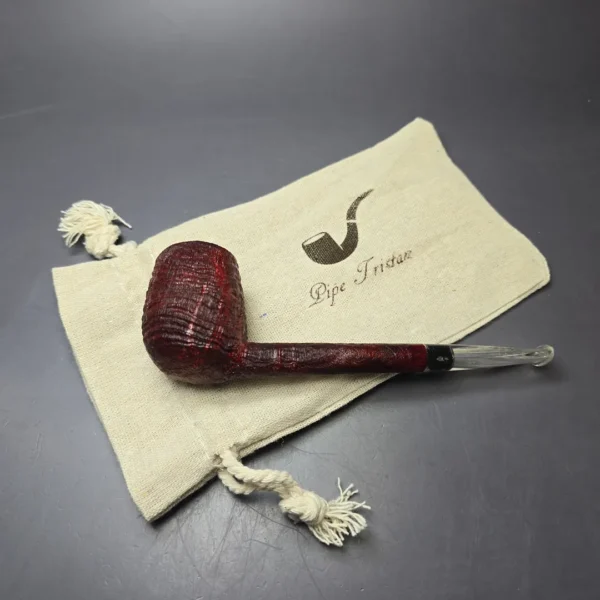 Pipe Tristan Sandblasted Liverpool w/ Perspex Handmade Briar Pipe, Unsmoked - Image 14