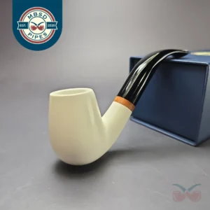 MBSD Meerschaum Deluxe Smooth Bent Billiard Block Meerschaum Pipe, New
