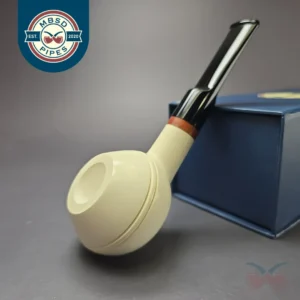 MBSD Meerschaum Deluxe Smooth Squat Rhodesian Block Meerschaum Pipe, New