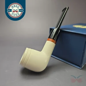 MBSD Meerschaum Deluxe Smooth Saddle Billiard Block Meerschaum Pipe, New