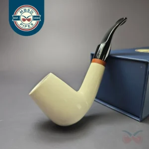 MBSD Meerschaum Deluxe Smooth Bent Billiard Block Meerschaum Pipe, New
