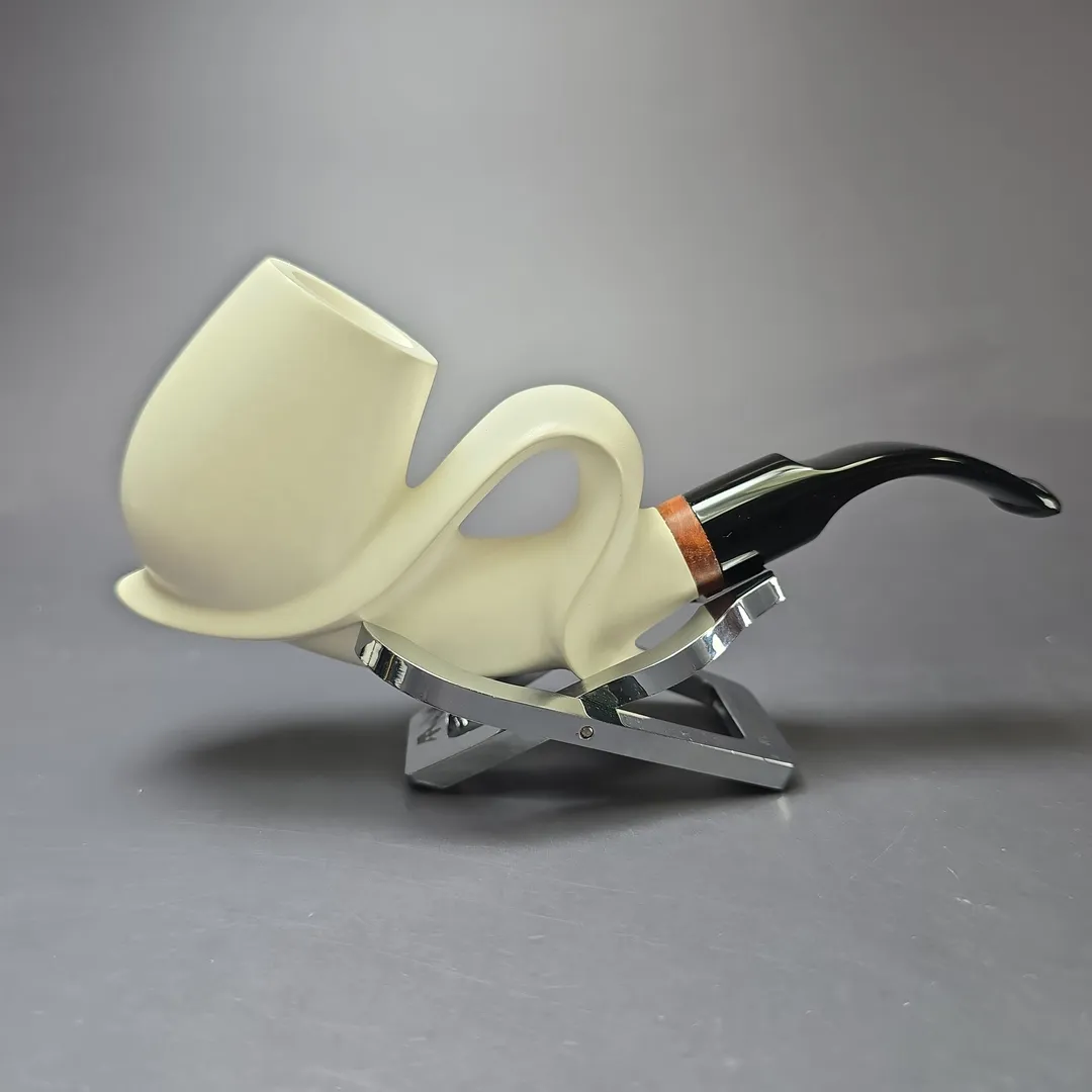 MBSD Meerschaum Deluxe Smooth Antique Style Billiard Block Meerschaum Pipe, New - Image 3