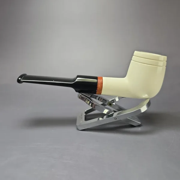 MBSD Meerschaum Deluxe Smooth Saddle Billiard Block Meerschaum Pipe, New - Image 5