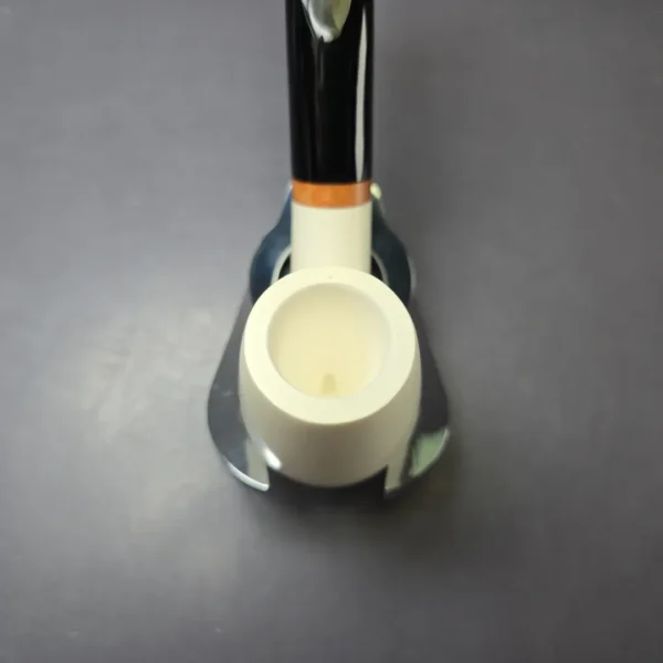 MBSD Meerschaum Deluxe Smooth Bent Billiard Block Meerschaum Pipe, New - Image 6