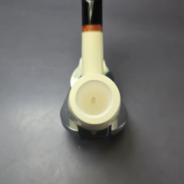 MBSD Meerschaum Deluxe Smooth Bent Billiard Block Meerschaum Pipe, New - Image 6